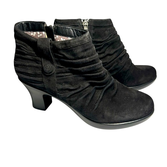 Dansko Buffy Womens Leather Suede Black Ankle Booties Sz 39 - Picture 1 of 9